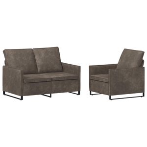 vidaXL Conjunto de Sof&aacute;s 2 pcs Cinzento-Escuro
