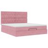 vidaXL Estrutura de cama otomana com colch&otilde;es 160x200 cm veludo rosa