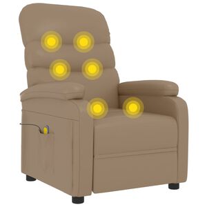 vidaXL Cadeira de massagens couro artificial cappuccino