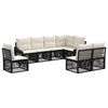 vidaXL Conjunto de Sof&aacute; de Jardim 8 unid. Preto vime PE