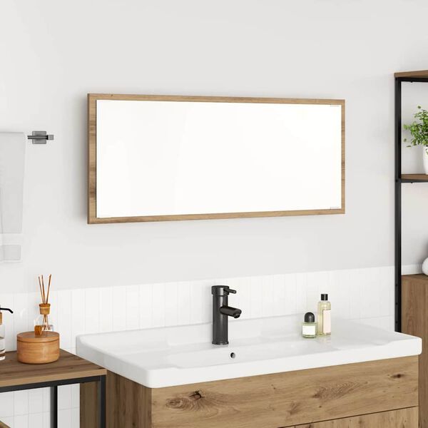 vidaXL Espelho Carvalho Artesanal 90 x 8,5 x 37 cm Madeira processada