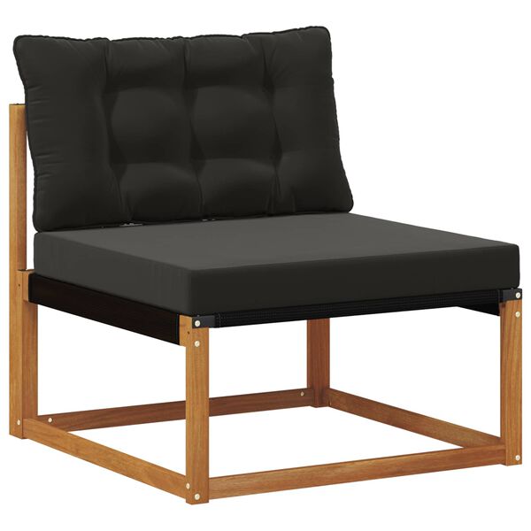 vidaXL Conjunto de Sof&aacute;s para Exterior 21 pcs Natural e Preto