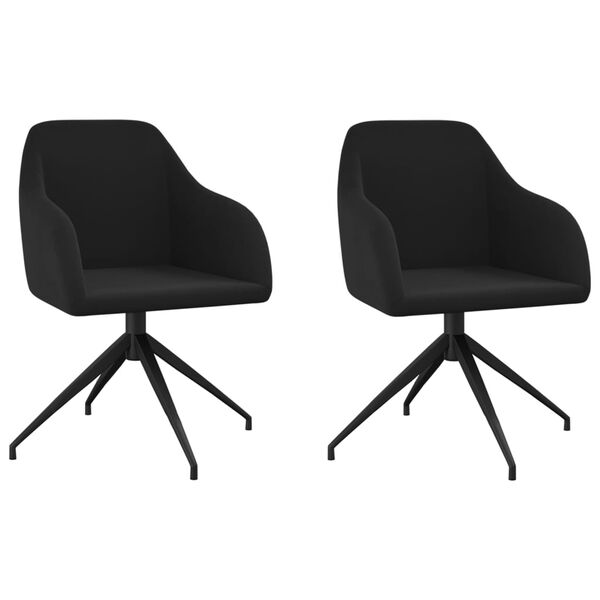 vidaXL Cadeiras de jantar 2 pcs veludo preto