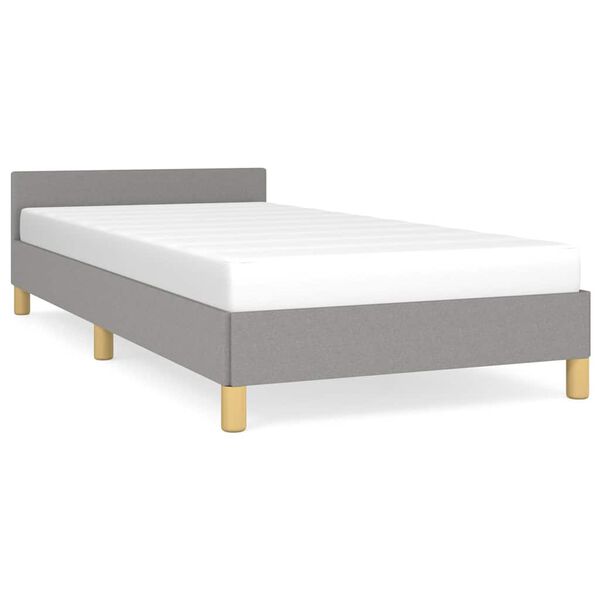 vidaXL Estrutura de cama sem colchão 90x190 cm tecido cinzento-claro