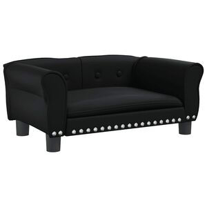 vidaXL Cama para c&atilde;es 70x45x30 cm couro artificial preto