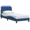 vidaXL Estrutura de cama sem colch&atilde;o Hanko 90x200 cm tecido azul