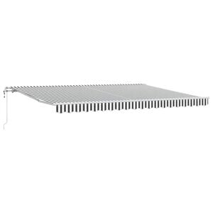 vidaXL Toldo retr&aacute;til autom&aacute;tico 450x300 cm antracite e branco