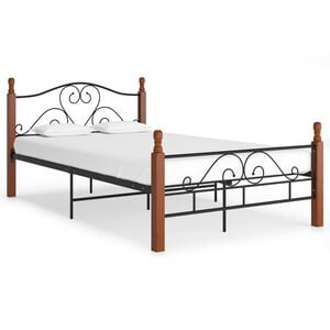 vidaXL Estrutura de cama 120x200 cm metal preto