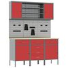 vidaXL Arm&aacute;rio de Trabalho com gaveta com prateleira 7 unid. Vermelho