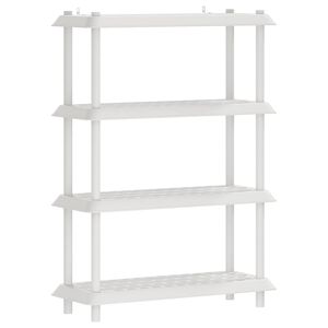 vidaXL Unidade de Estante 4 n&iacute;veis 100 x 40 x 136,5 cm PP Branco