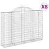 vidaXL Cestos gabi&atilde;o arqueados 8pcs 200x30x140/160cm ferro galvanizado