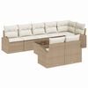 vidaXL Conjunto de Sof&aacute; de Jardim 9 unid. Bege e Branco vime PE