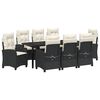 vidaXL Conjunto de Jantar para Jardim 9 unid. Preto vime PE