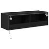 vidaXL Arm&aacute;rio de TV de Parede 2 pcs Carvalho Preto 100 x 35 x 31 cm