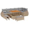 vidaXL Conjunto de Sof&aacute; de Jardim 9 pcs Bege vime PE