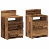 vidaXL Mesas de cabeceira 2 pcs com 2 gavetas 40x33x60cm madeira velha