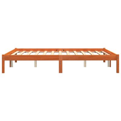 vidaXL Estrutura de cama 160x200 cm madeira pinho maciça castanho cera