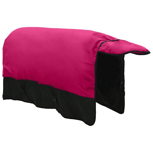 vidaXL Cobertor de Cavalo Rosa e Preto 145 cm Poli&eacute;ster