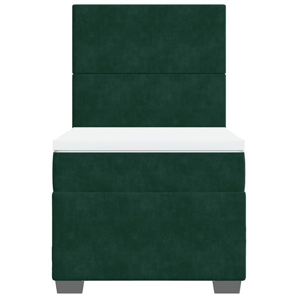vidaXL Cama com molas/colch&atilde;o 80x200 cm veludo verde-escuro