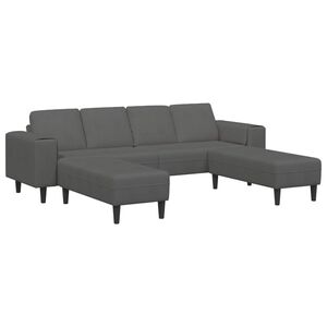 vidaXL Sof&aacute; Cinza Escuro 250 x 188 x 76 cm Tecido de Veludo Cotele