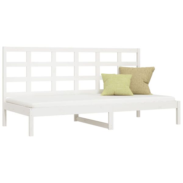 vidaXL Sof&aacute;-cama sem colch&atilde;o 80x200 cm madeira de pinho maci&ccedil;a branco