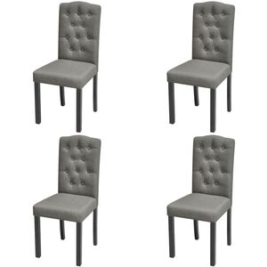 vidaXL Cadeiras de jantar 4 pcs tecido cinzento