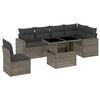 vidaXL 7 pcs conjunto sof&aacute;s p/ jardim c/ almofad&otilde;es vime PE cinzento