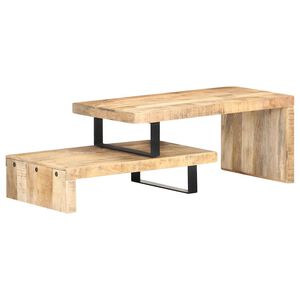 vidaXL 2 pcs conjunto de mesas de centro madeira de mangueira maci&ccedil;a
