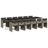 vidaXL 13 pcs conjunto jantar p/ jardim c/ almofad&otilde;es vime PE cinzento