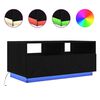 vidaXL Mesa de centro com luzes LED, carvalho preto, 90x49x40 cm
