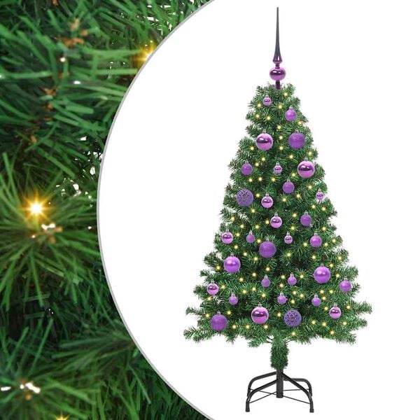 vidaXL &Aacute;rvore de Natal Artificial Verde 120 cm PVC, A&ccedil;o e Pl&aacute;stico