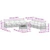 vidaXL Conjunto de Sof&aacute;s para Exterior 9 pcs Natural e Creme