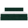 vidaXL Estrutura de cama otomana com colch&atilde;o verde escuro veludo