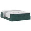 vidaXL Estrutura de cama otomana com colch&atilde;o 140x190cm verde escuro