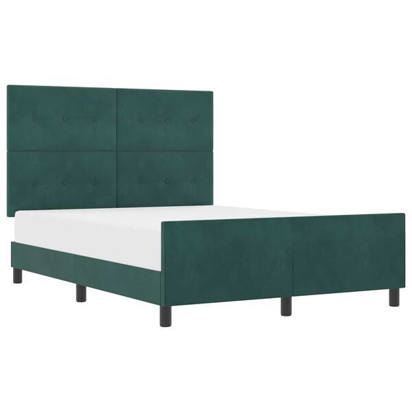 vidaXL Cama Box com cabeceira Verde Escuro 140 x 200 cm Veludo