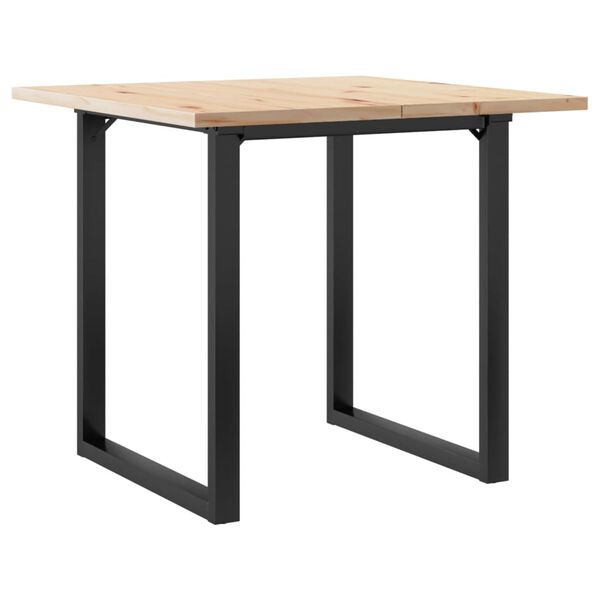 vidaXL Mesa de jantar estrutura em O 80x80x75,5 cm pinho/a&ccedil;o