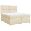 vidaXL Cama com molas/colch&atilde;o 180x200 cm tecido cor creme