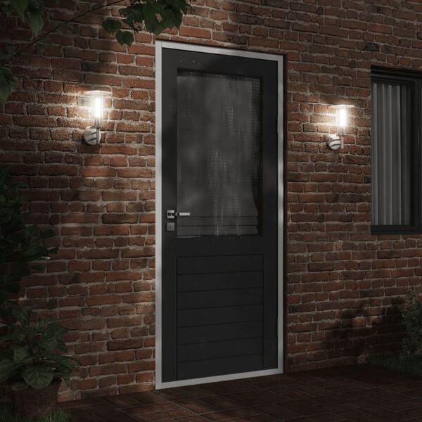 vidaXL Candeeiros de parede p/ exterior 2 pcs a&ccedil;o inoxid&aacute;vel prateado