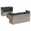 vidaXL 6 pcs conj. sof&aacute;s jardim com almofad&otilde;es vime PE cinzento-claro