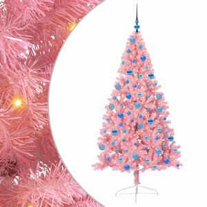 vidaXL &Aacute;rvore de Natal Artificial Pr&eacute;-iluminada Rosa 180 cm PVC