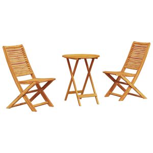 vidaXL Conjunto Bistro Dobr&aacute;vel 3 pcs Castanho