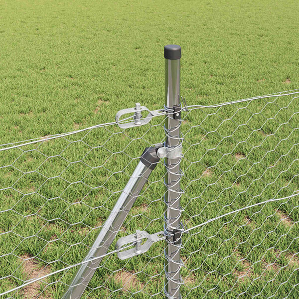 vidaXL Poste de Cerca Prateado 100 x 0,8 m (malha de 36 mm) A&ccedil;o