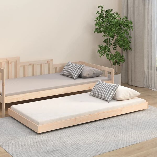 vidaXL Cama sem colch&atilde;o 75x190 cm madeira de pinho maci&ccedil;a