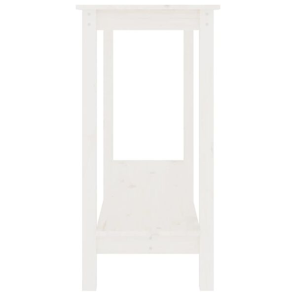 vidaXL Mesa consola 110x40x80 cm pinho maci&ccedil;o branco