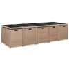 vidaXL 15 pcs conjunto jantar exterior com almofad&otilde;es vime PE bege