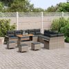 vidaXL Conjunto de Sof&aacute; de Jardim com almofada 14 pcs Cinzeto vime PE