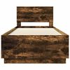 vidaXL Estrutura da Cama com cabeceira Carvalho Defumado 70 x 190 cm