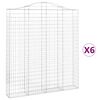 vidaXL Cestos gabi&atilde;o arqueados 6pcs 200x30x220/240cm ferro galvanizado