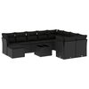 vidaXL 11 pcs conjunto sof&aacute;s de jardim c/ almofad&otilde;es vime PE preto
