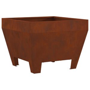 vidaXL Fire Pit Castanho 50 x 50 x 38 cm A&ccedil;o resistente &agrave;s intemp&eacute;ries